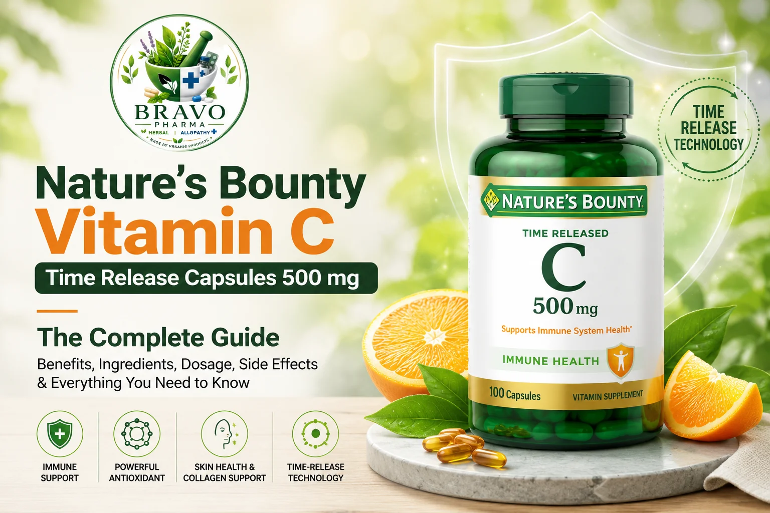 nature's bounty vitamin c time release capsules 500 mg