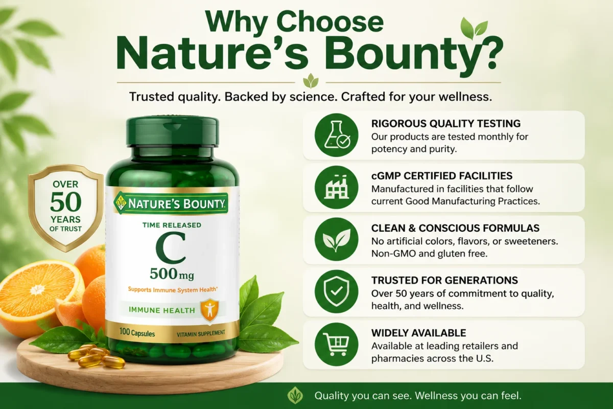 Why choose Nature's Bounty Vitamin C Time Release Capsules 500 mg