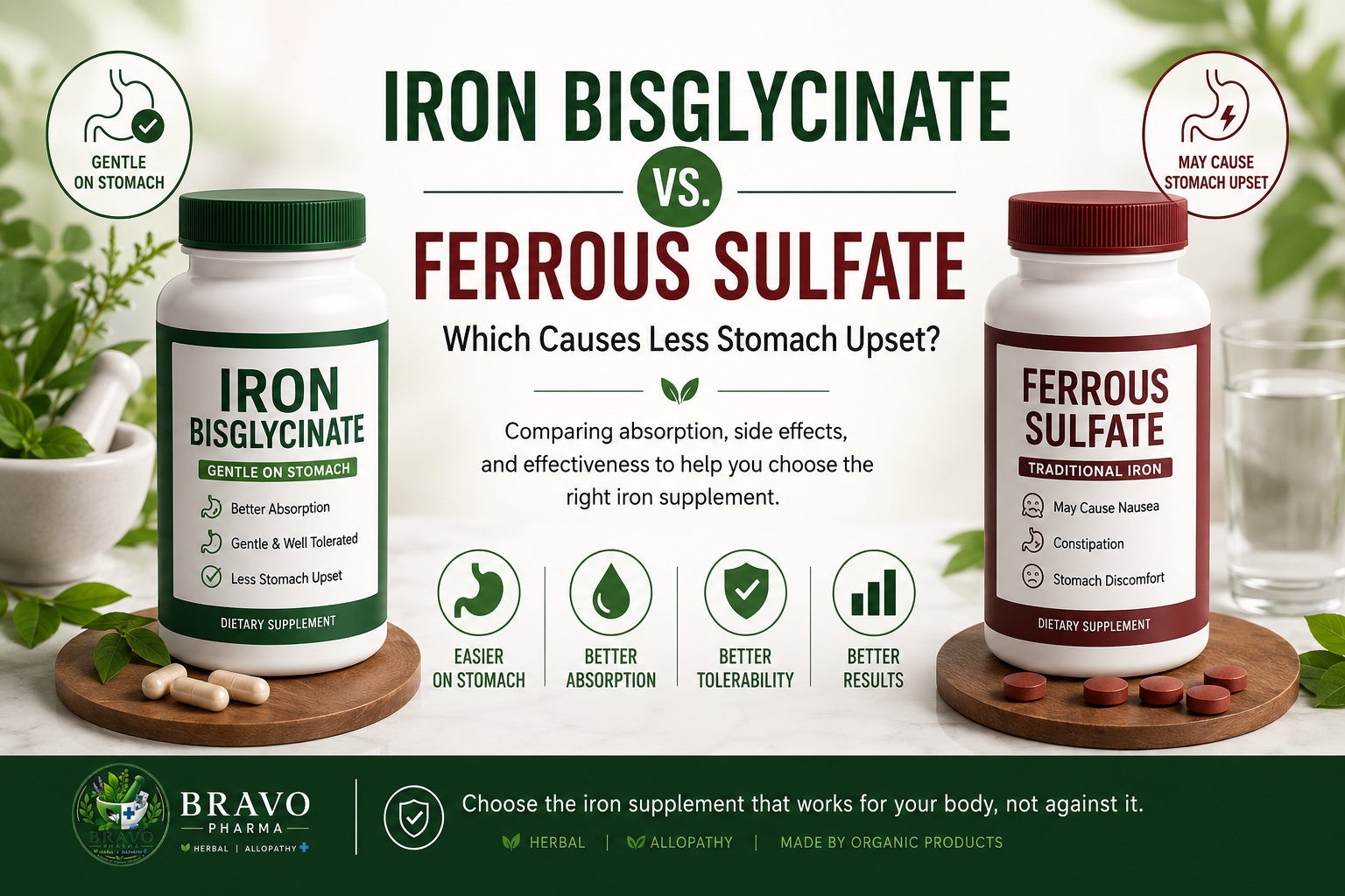 Iron Bisglycinate vs. Ferrous Sulfate