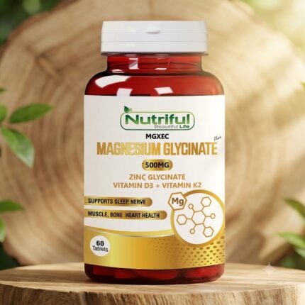 Nutriful Magnesium Glycinate 500mg with Zinc Glycinate, Vitamin D3 and Vitamin K2 - 60 Tablets