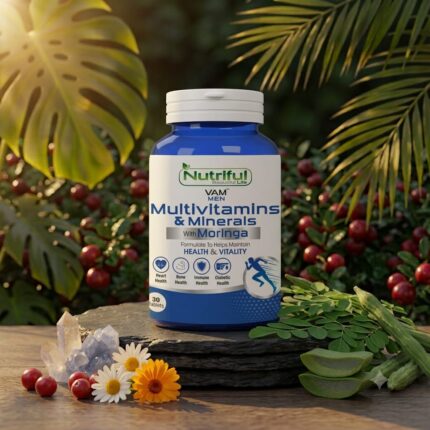 Nutriful VAM MEN Multivitamins & Minerals with Moringa – Daily Men's Wellness Supplement, 30 Tablets